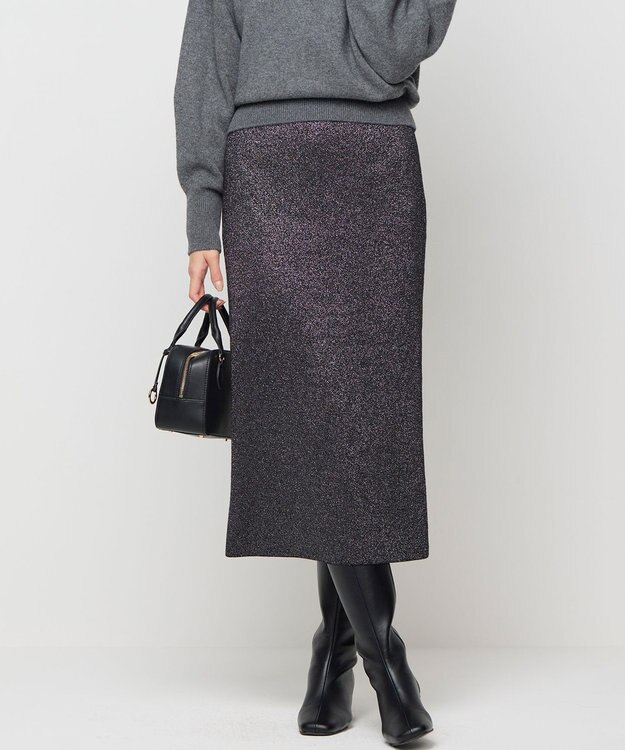 組曲 S 【Oggiコラボ】きらきらラメニットスカート ブラック系