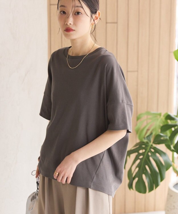 AMERICAN HOLIC 【新色追加】【接触冷感】コクーンシルエットカットソー Charcoal Gray