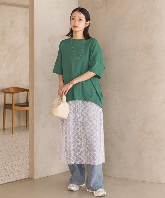 AMERICAN HOLIC 【新色追加】【接触冷感】コクーンシルエットカットソー Green