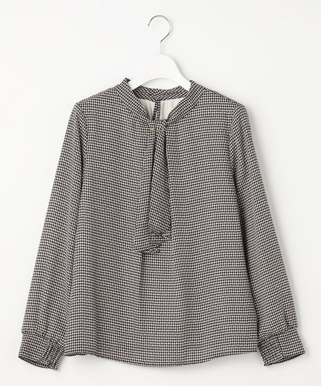 ANY SIS L 【4WAY・裏起毛】エニポカ ボウタイ ブラウス 千鳥