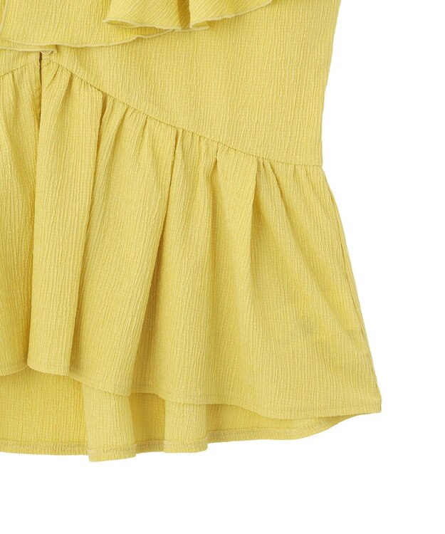 earth music&ecology ラッフルカラーペプラムカットブラウス Yellow