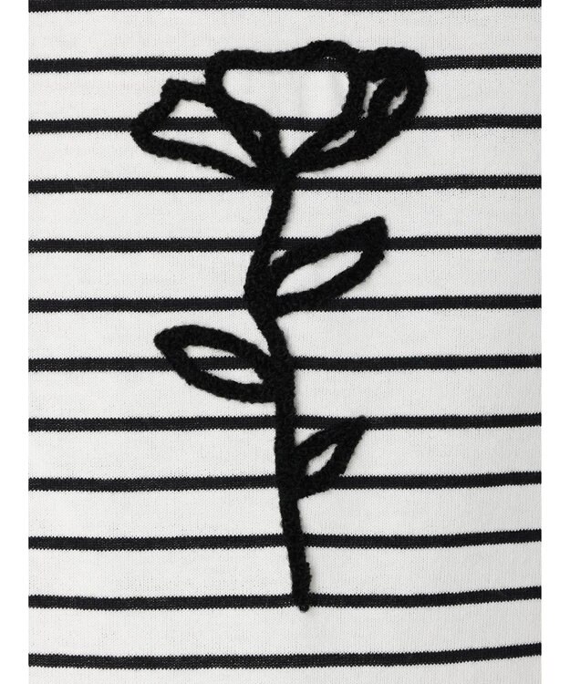 Green Parks ・ＲＡＹ　ＣＡＳＳＩＮ　フラワーサガラ刺繍Ｔシャツ Border