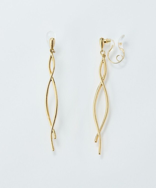 Phoebe 【痛くないシリーズ/金属アレルギー対応】スウィングクリスタルループフィットイヤリング　ゴールド ゴールド