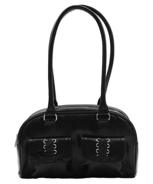 WEGO レースアップボストンバッグ ブラック