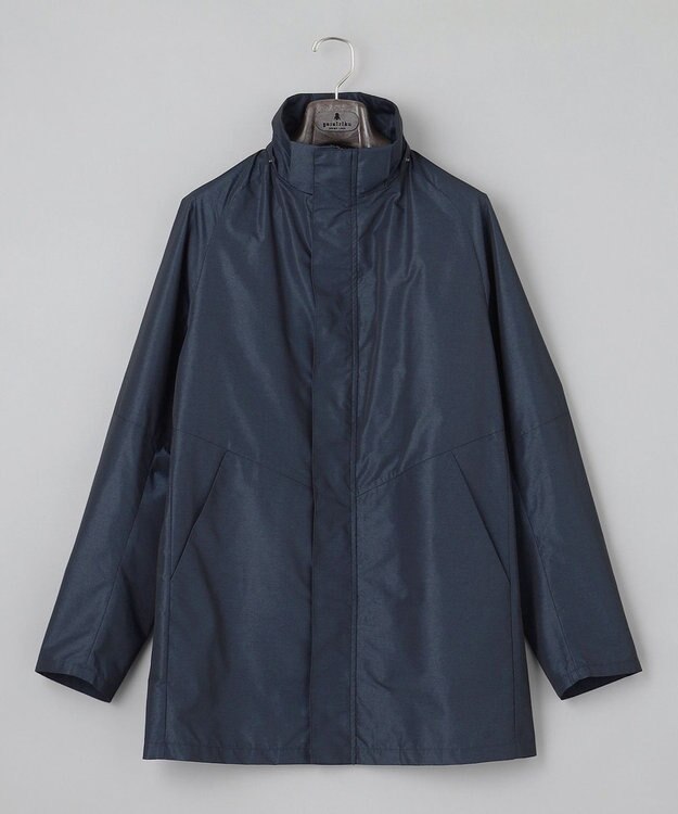 GOTAIRIKU 【ビジネスで着用可】メランジシャンブレー フーデッドブルゾン ネイビー系