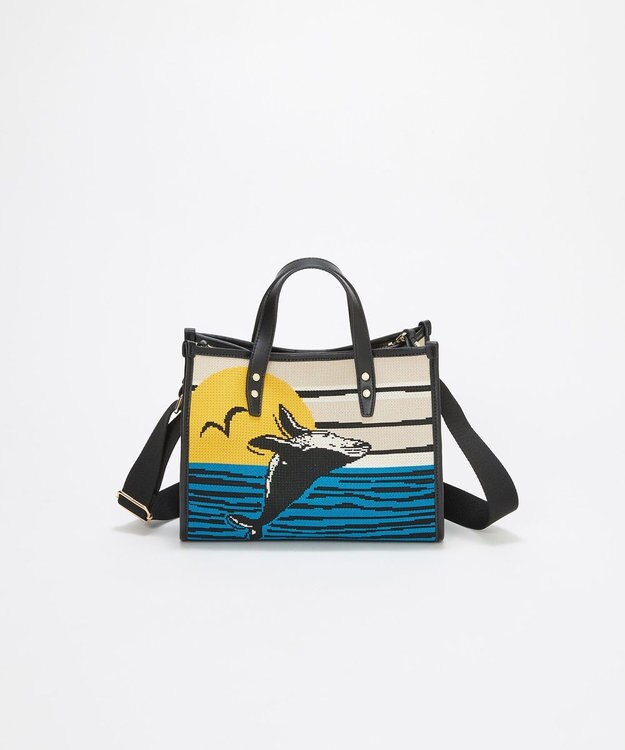 TOPKAPI 【TREASURE TOPKAPI】ニットジャガード  2way ミニ トートバッグ イエロー