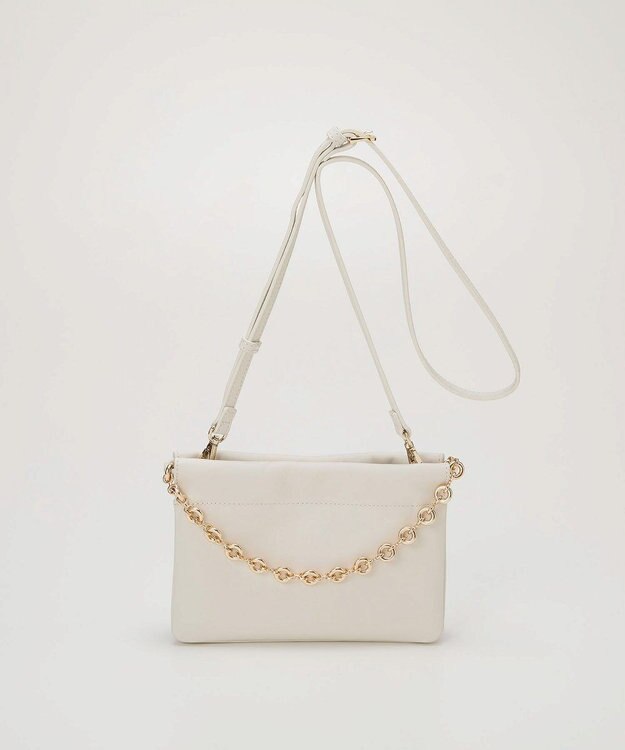 TOPKAPI 【TREASURE TOPKAPI】スムース レザー チェーン付き スワローマチ ミニ ショルダー バッグ オフ