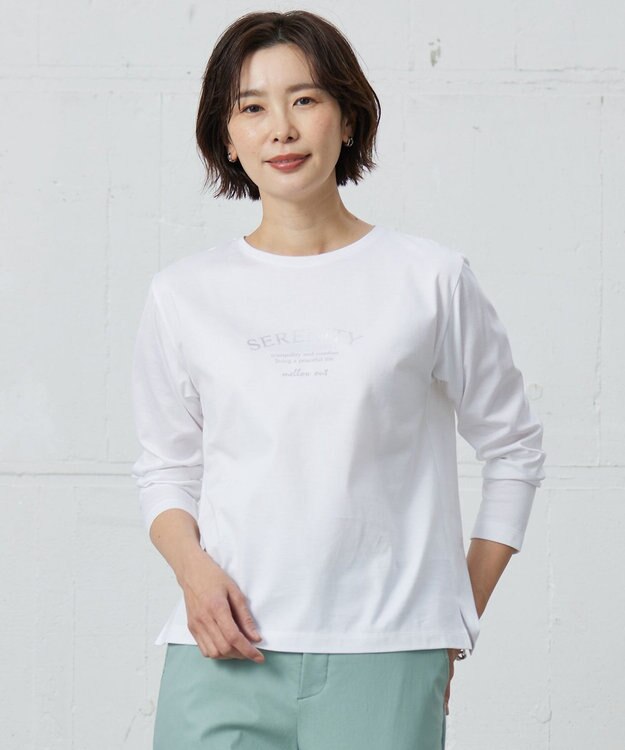 J.PRESS LADIES ロゴ Tシャツ ホワイト系