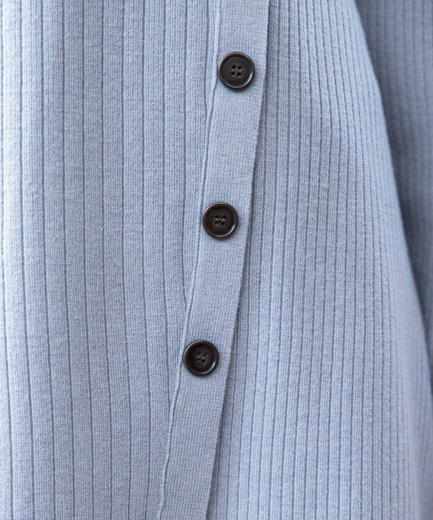 Tiaclasse L 【洗える】1枚でもレイヤード効果のあるサイドボタンチュニック ブルー