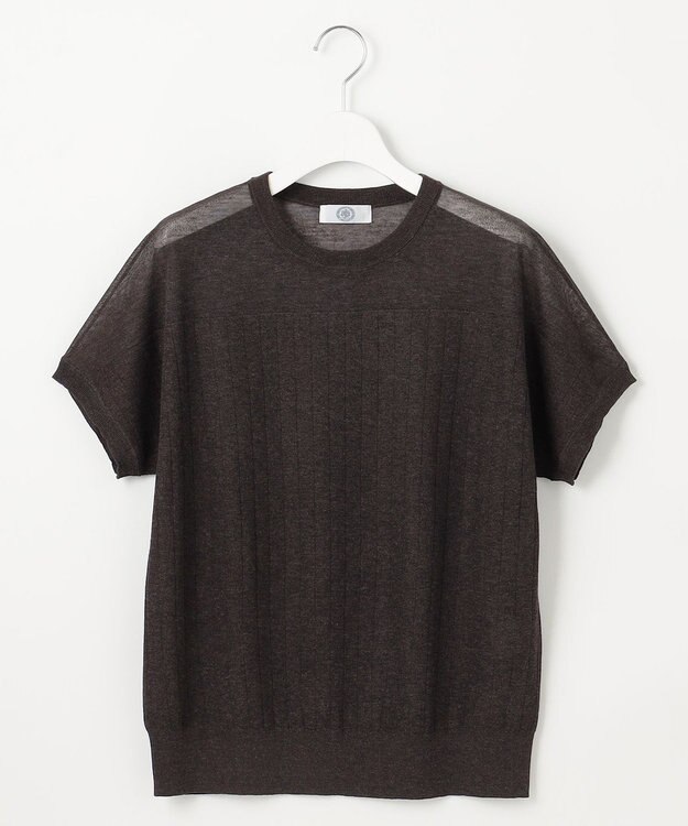 J.PRESS LADIES L 【WEB限定カラーあり・洗える】Vis/Peスパーク ストライプ ニット ダークブラウン系