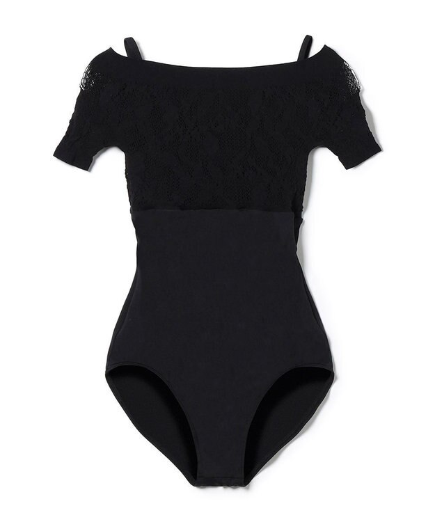 Chacott ハーフスリーブレオタード ブラック