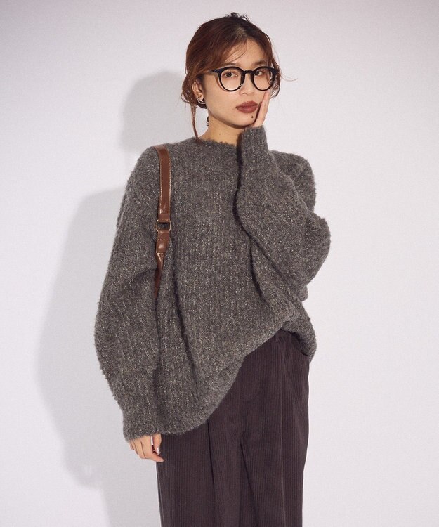 Green Parks ブークレＭＩＸニットチュニック Gray