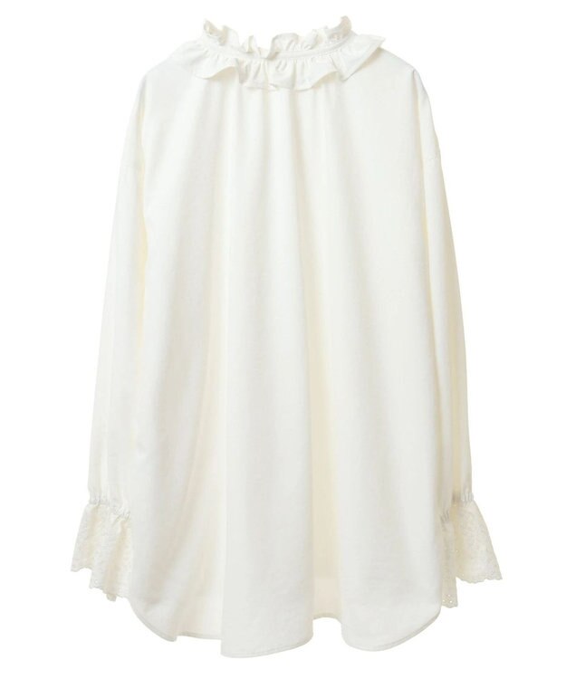 CRAFT STANDARD BOUTIQUE デシンフリル刺繍スリーブブラウス Off White