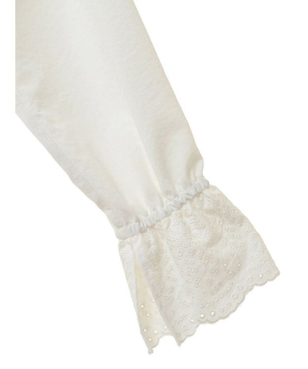 CRAFT STANDARD BOUTIQUE デシンフリル刺繍スリーブブラウス Off White