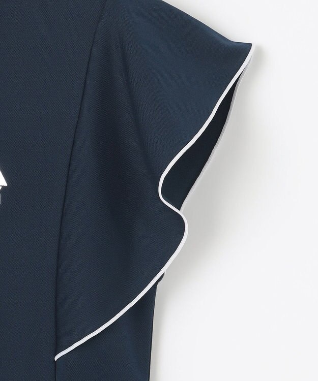 23区GOLF 【WOMEN】【吸水速乾】フレアスリーブ モックネックシャツ ネイビー系