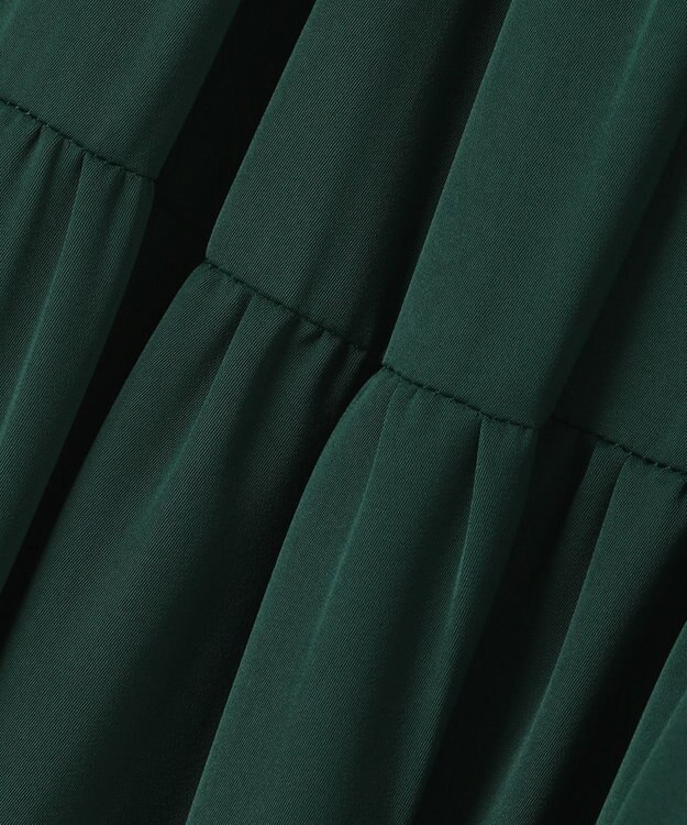 自由区 L 【洗える/着丈調節可】カラー ティアードスカート グリーン系