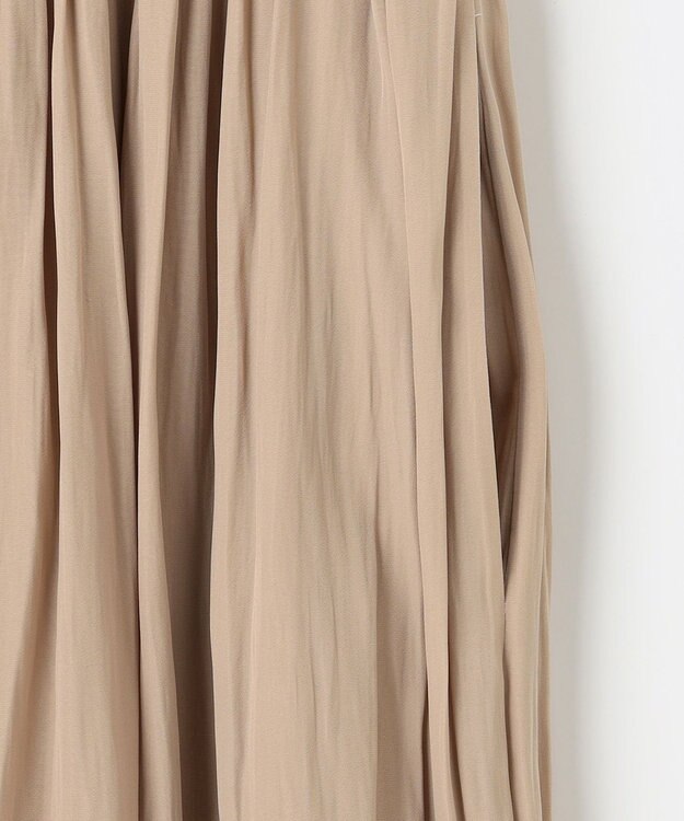 組曲 L 【WEB限定カラーあり】ギャザーライトデシン パンツ ベージュ系