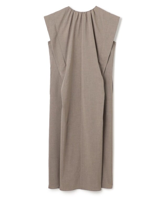 BEIGE， 【洗える/接触冷感/速乾/UVケア対応】BATEAU / フレンチスリーブAラインタックワンピース Taupe