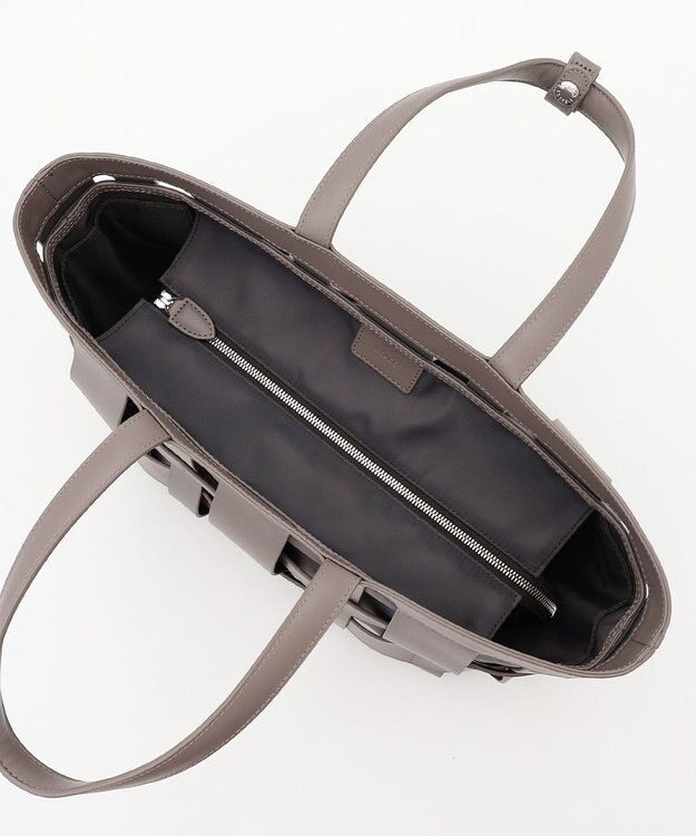 Y'SACCS 【リサイクルレザー】メッシュかごバッグ　large グレージュ×グレージュ