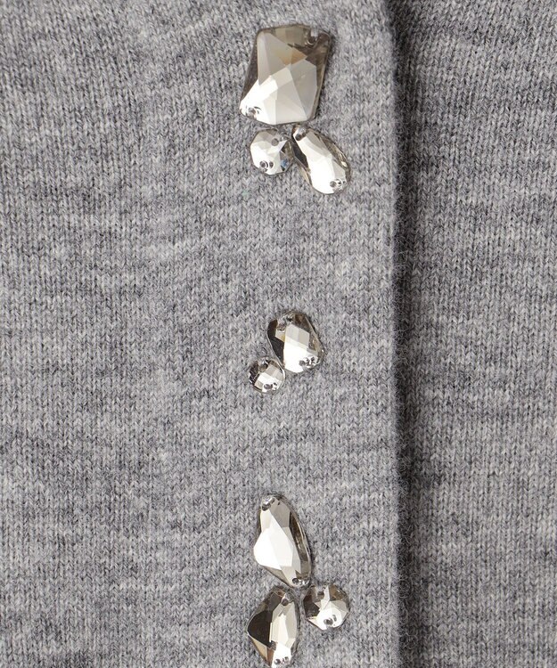 ICB 【洗える】 ジュエルニットカーディガン ライトグレー系