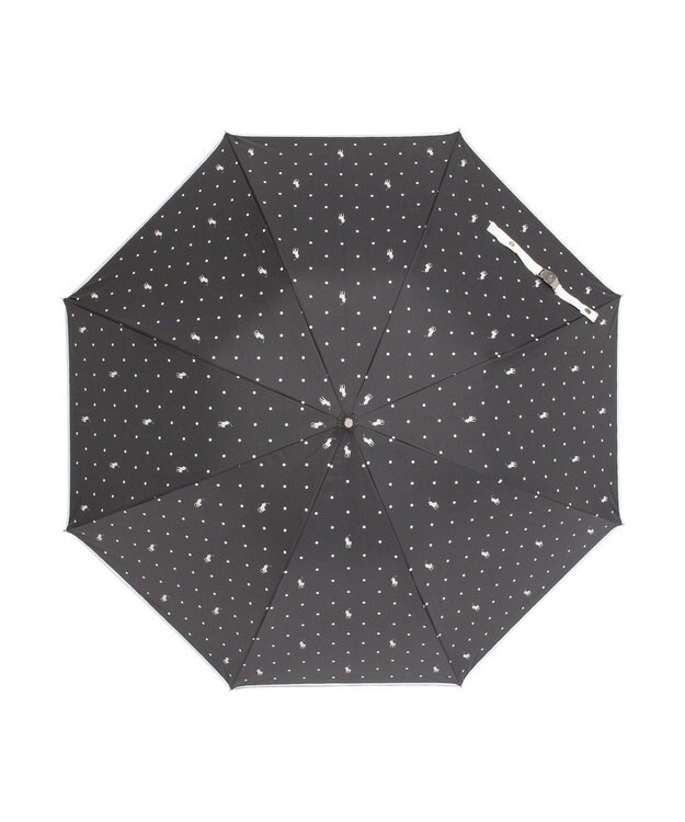 MOONBAT POLO RALPH LAUREN（ポロ ラルフローレン）晴雨兼用日傘 ドット 長傘 遮光率100％ 遮熱 UV ブラック