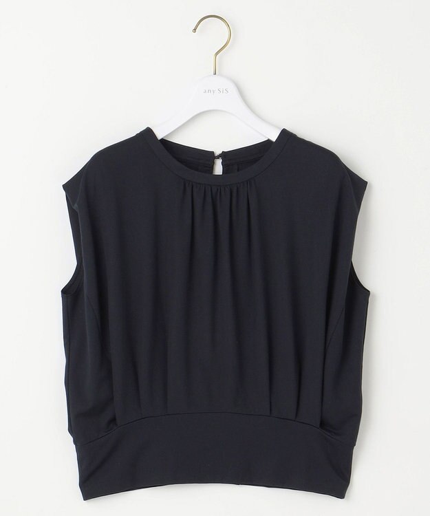 ANY SIS 【2SET】コンパクトトップス×ミスティプリントスカート セットアップ ネイビー