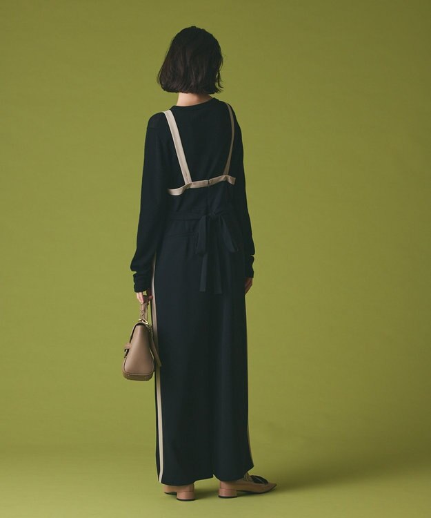 GRACE CONTINENTAL トリアセバイカラーサロペット ブラック