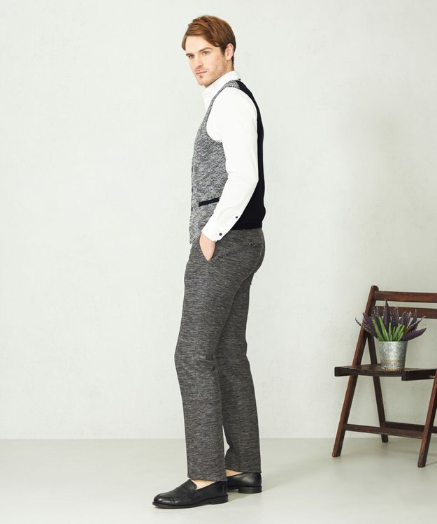 JOSEPH ABBOUD 【キングサイズ・清涼感/軽い/洗える】 スラブギマニットベスト ブラック系