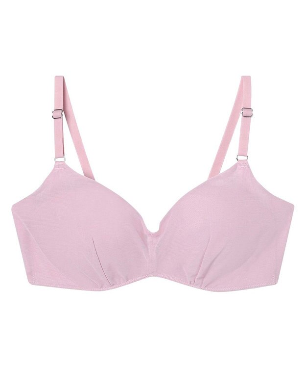 une nana cool 【リニューアル】364ブラ シンプル ノンワイヤーブラ ピンク