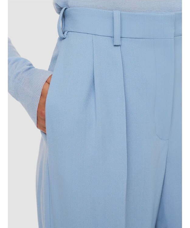 JOSEPH テーラリングクレープ　ワイドテーパードトラウザーズ Faded Sky