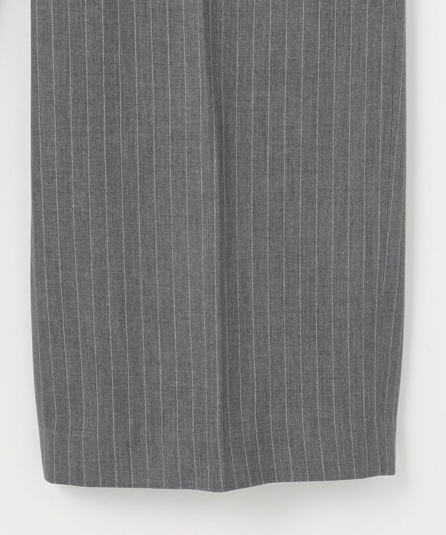 ANY L 【洗濯機可/ウエストゴム/２ＷＡＹストレッチ】ワイドパンツ グレーストライプ