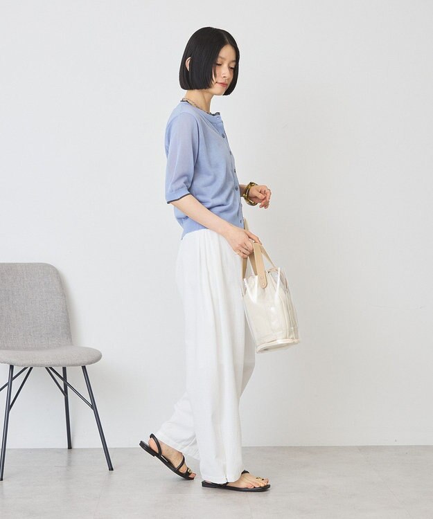 AMERICAN HOLIC 配色フリルレイヤードカーディガン Blue