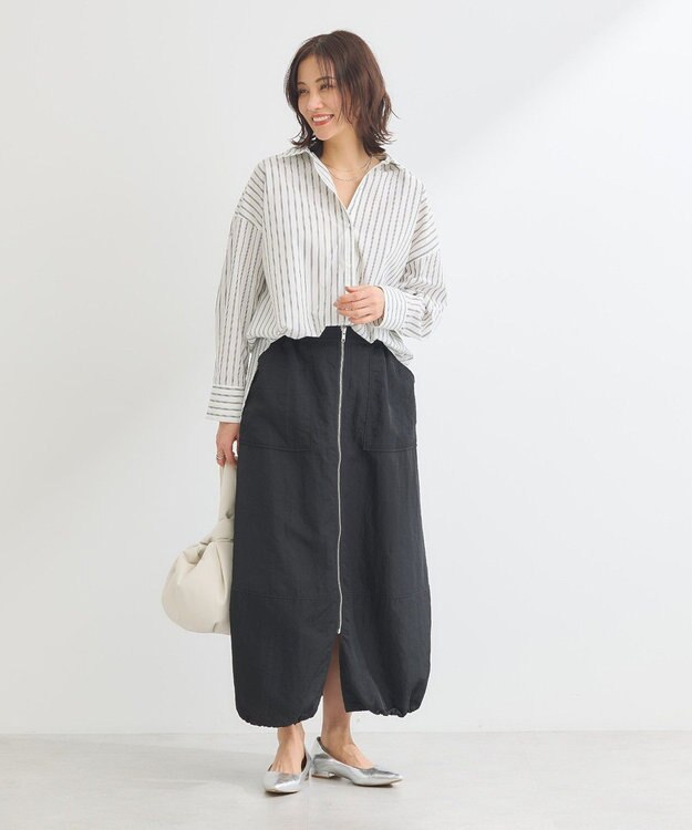 Green Parks フロントＺｉｐコクーンスカート Black