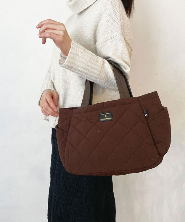 ROOTOTE 1332【仕切り+自立+撥水】LT.デリ.パルーティ.キルト-C 02：ブラウン