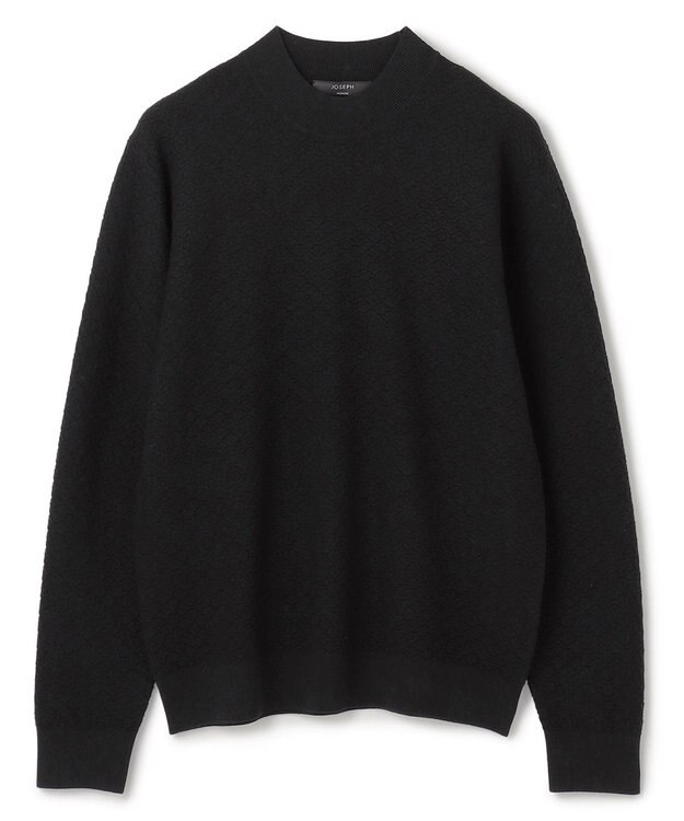 JOSEPH HOMME 新型【洗える】ヴィスコースリンクス　モックネックニット ブラック系