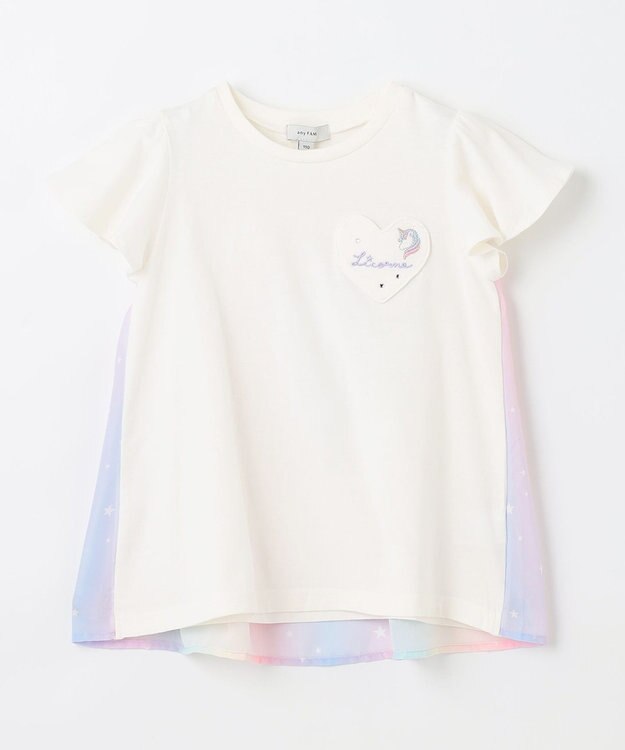 ANY KIDS ひらひら バックシャンTシャツ エクリュ