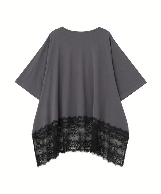 Green Parks 裾イレヘムレースプルオーバー Charcoal Gray