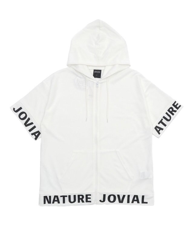 WEGO 【MLXLサイズ展開】グラフィックZIPパーカー（SS） ホワイト