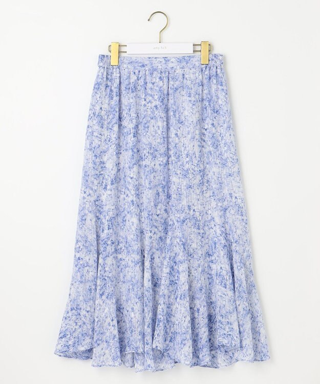 ANY SIS 【2SET】コンパクトトップス×ミスティプリントスカート セットアップ ネイビー