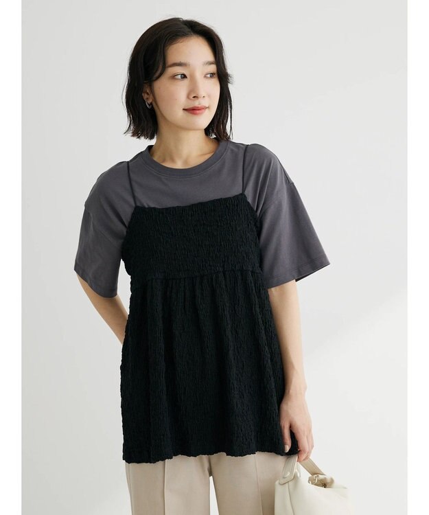 Green Parks カットＪＱキャミソール Black