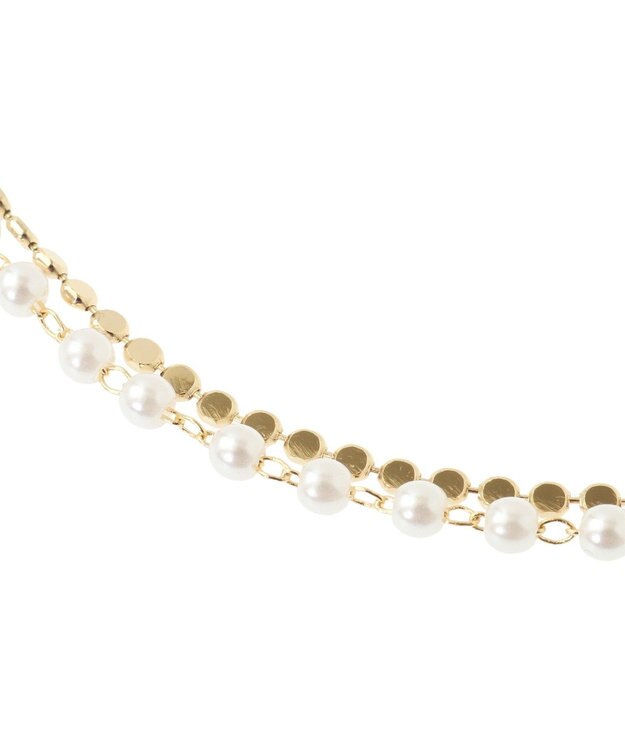 Green Parks ・ＨＡＬＦ　ＴＩＭＥ　パールチェーン２連ネックレス Gold