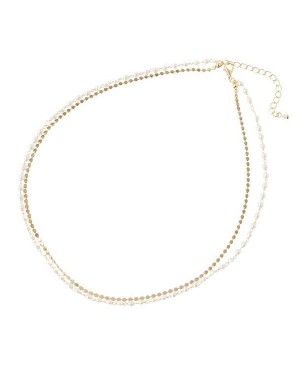 Green Parks ・ＨＡＬＦ　ＴＩＭＥ　パールチェーン２連ネックレス Gold