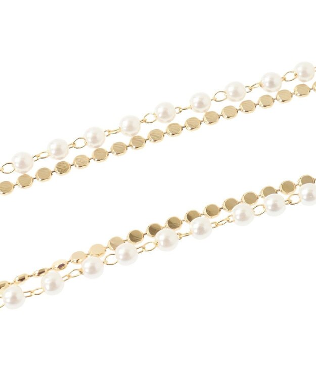 Green Parks ・ＨＡＬＦ　ＴＩＭＥ　パールチェーン２連ネックレス Gold