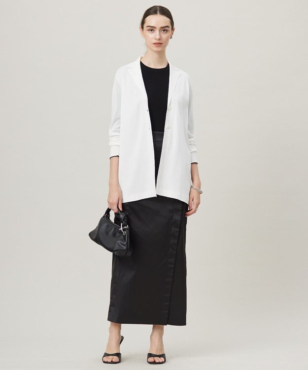 ICB 【洗える】ドライコットンアセテート ニットジャケット オフホワイト系