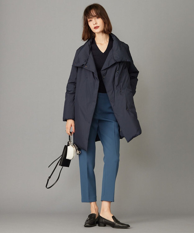 ICB L ADSダウン スタンドカラーコート ネイビー系