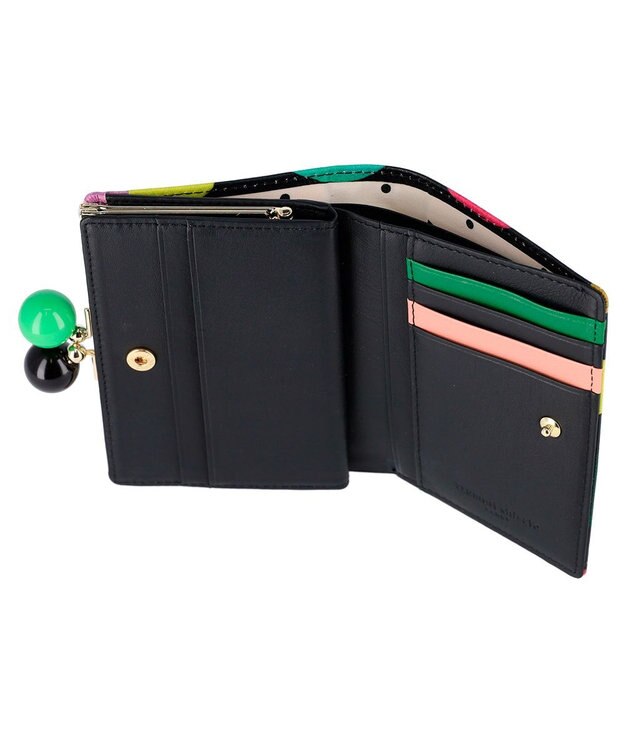 tsumori chisato CARRY カラフルズームドット ２つ折り財布 がま口 ブラック
