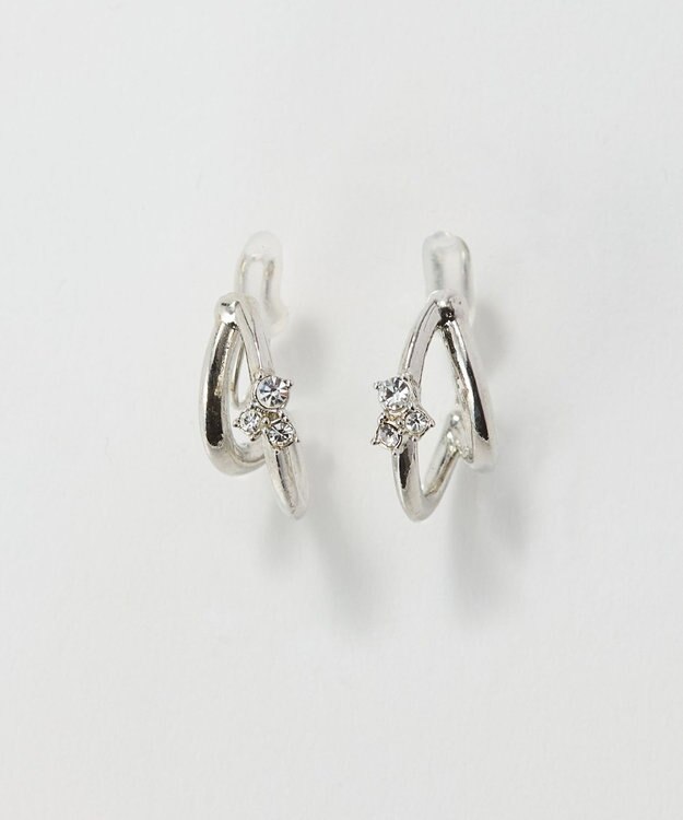 Phoebe 〈痛くないシリーズ/アレルギー対応〉シャイニーダブルフープライトフィットイヤリング　シルバー シルバー