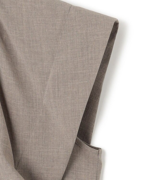 BEIGE， 【洗える/接触冷感/速乾/UVケア対応】BATEAU / フレンチスリーブAラインタックワンピース Taupe