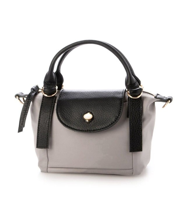 UNBILLION ペルケ perche / ナイロン×牛革かぶせジェムストーン2wayショルダーバッグ オーク