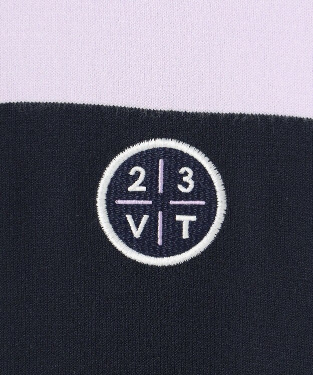 23区GOLF 【WOMEN】【ウォッシャブル】カラーブロックモックネック ニット ネイビー系1